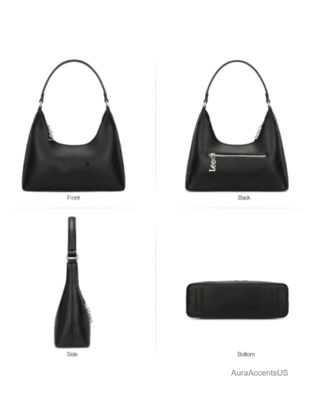 Vegan Leather Crescent Hobo Shoulder Bag for Women Chic Purse